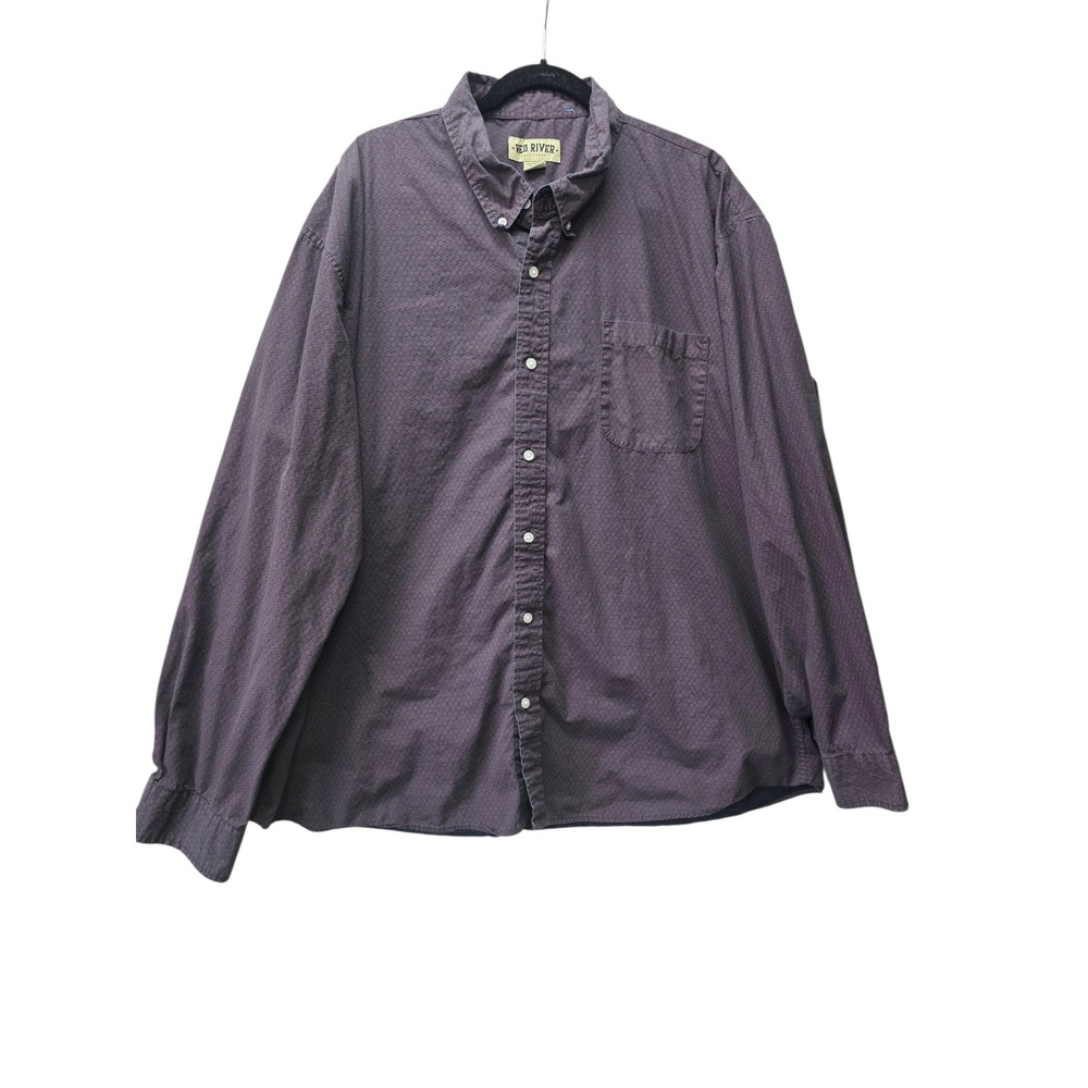 Red River Outfitters Mens 4XL Purple  Honeycomb Cotton Button Down Shirt